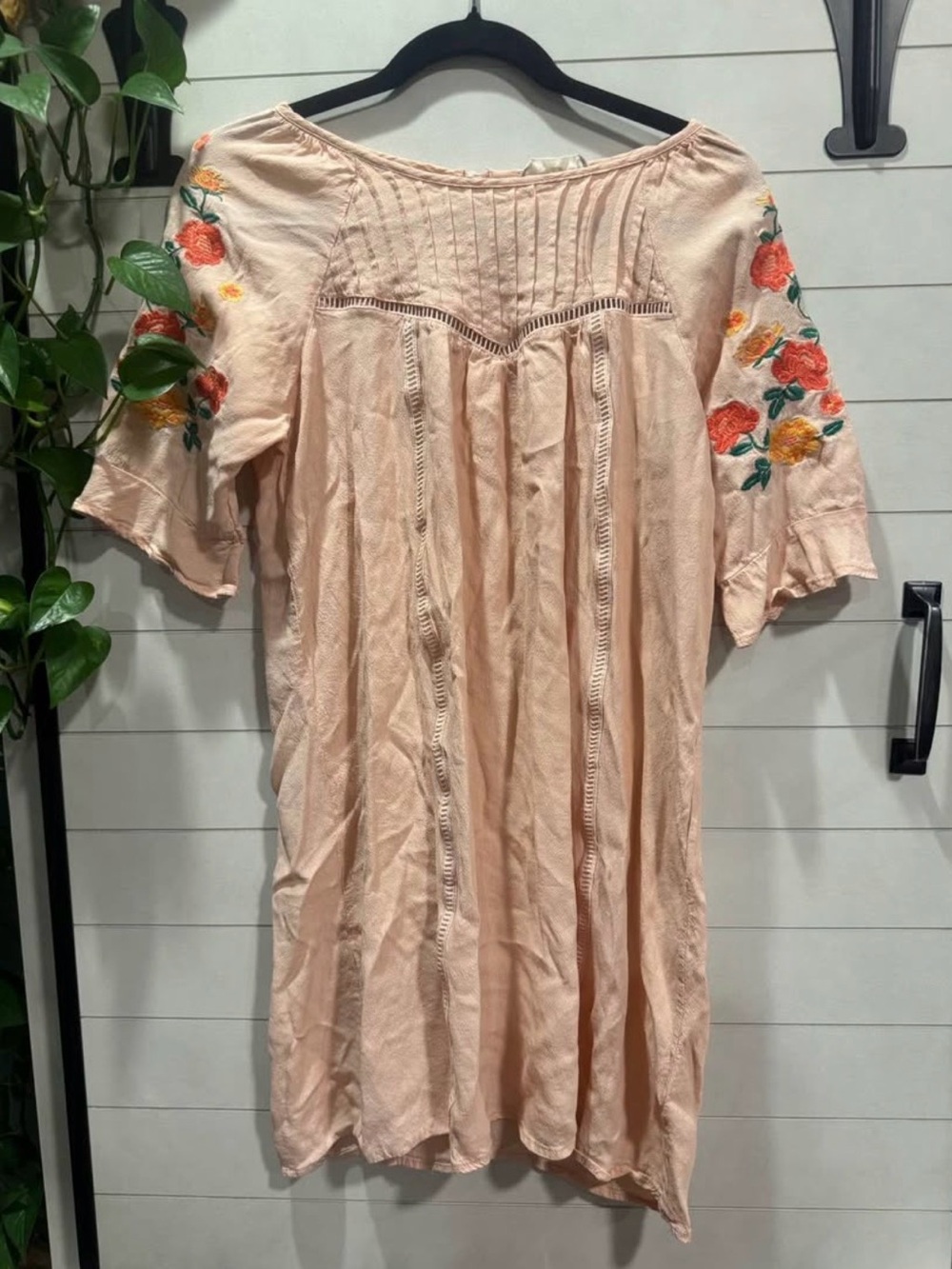 Altar'd State Peach Embroidered Mini Dress